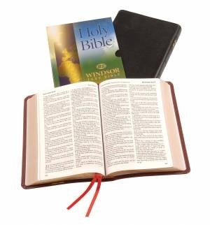 KJV WINDSOR TEXT BIBLE-BLACK CALFSKIN LEATHER (#25/UBK)
