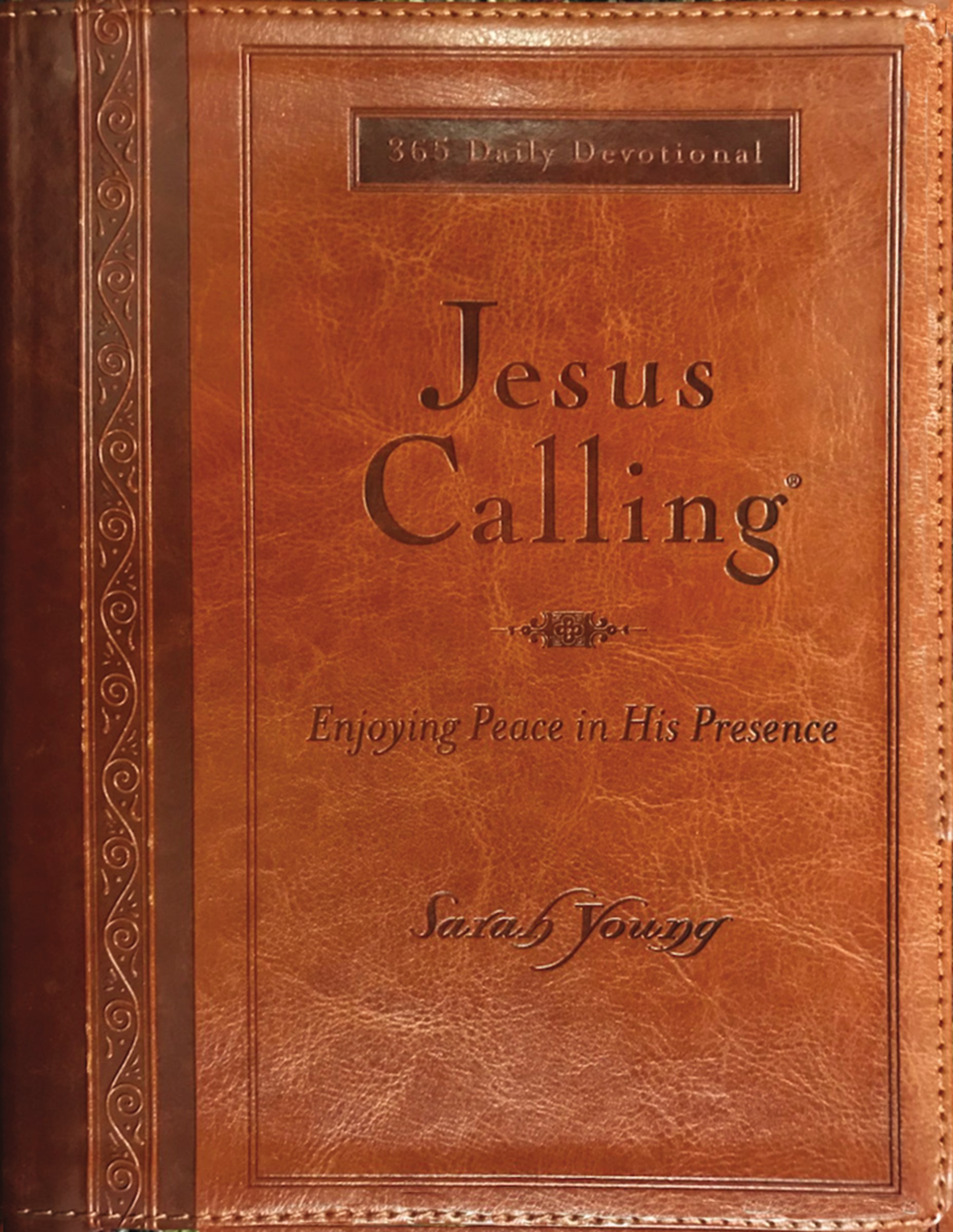 JESUS CALLING (DELUXE EDITION) LARGE PRINT-TAN LEATHERSOFT