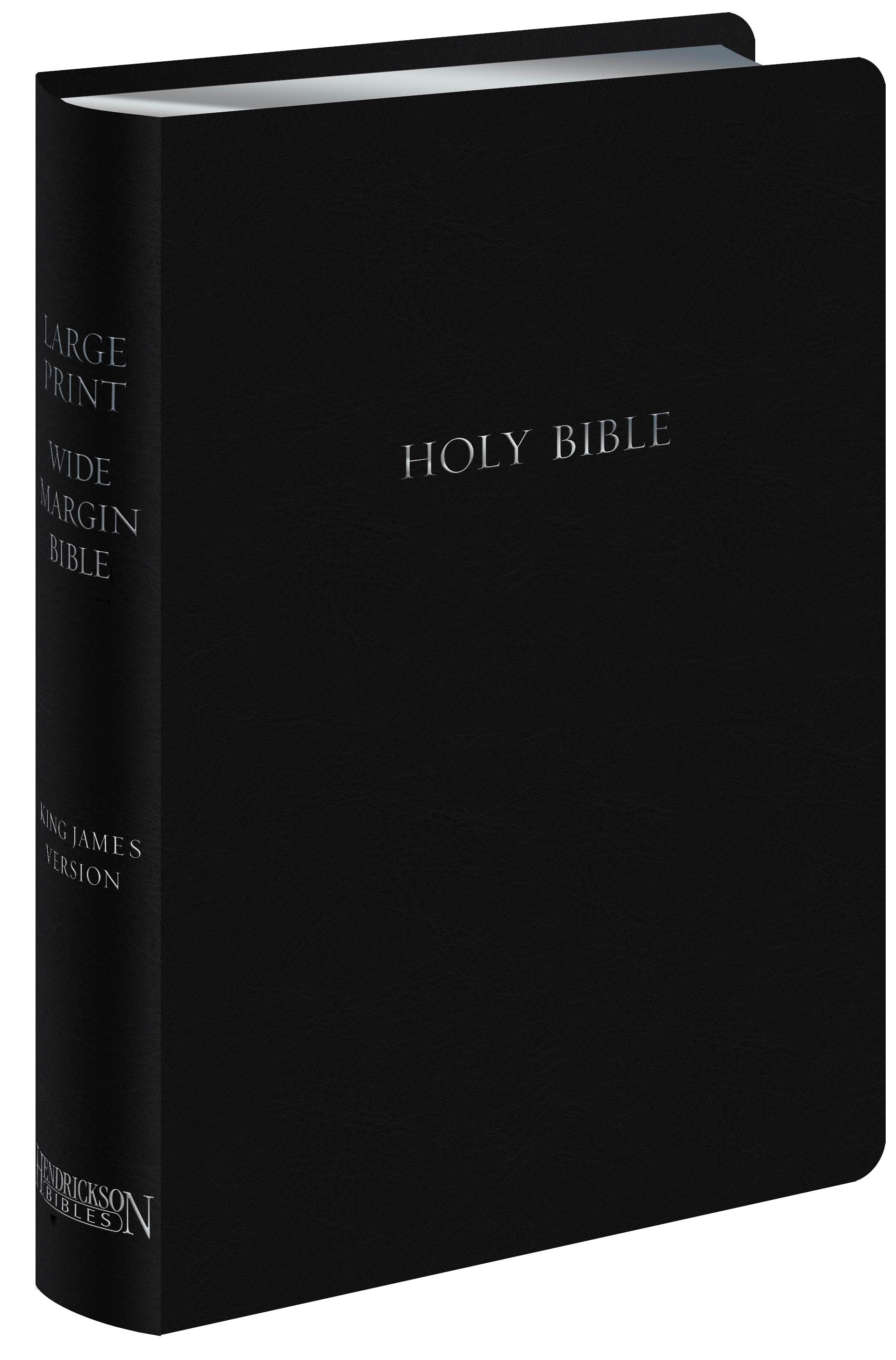 KJV LARGE PRINT WIDE MARGIN BIBLE-BLACK BONDED LEATHER