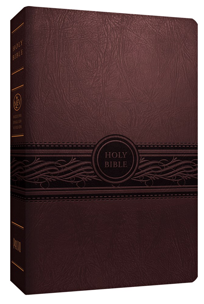 MEV PERSONAL SIZE LARGE PRINT BIBLE-CHERRY BROWN LEATHERLIKE