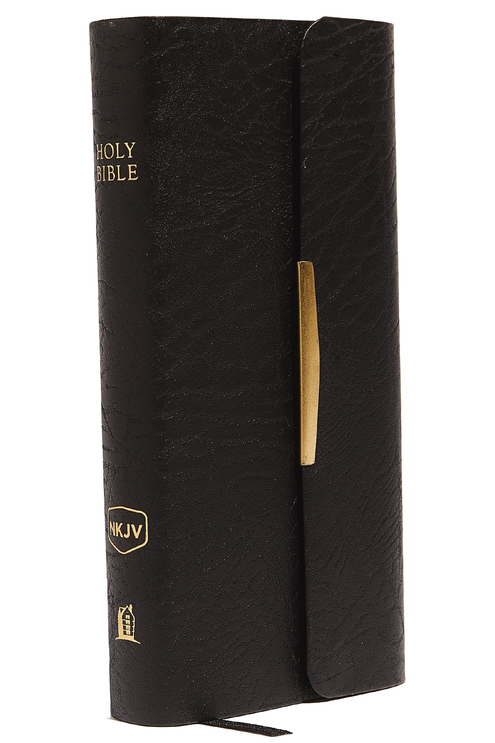 NKJV CLASSIC COMPANION-BLACK BONDED LEATHER W/SNAP FLAP