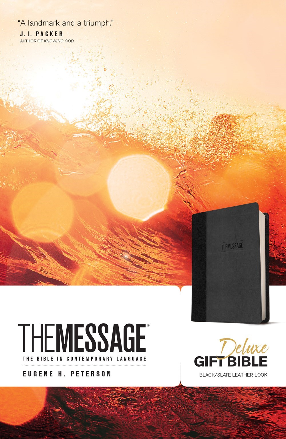 THE MESSAGE DELUXE GIFT BIBLE-BLACK/SLATE LEATHERLOOK