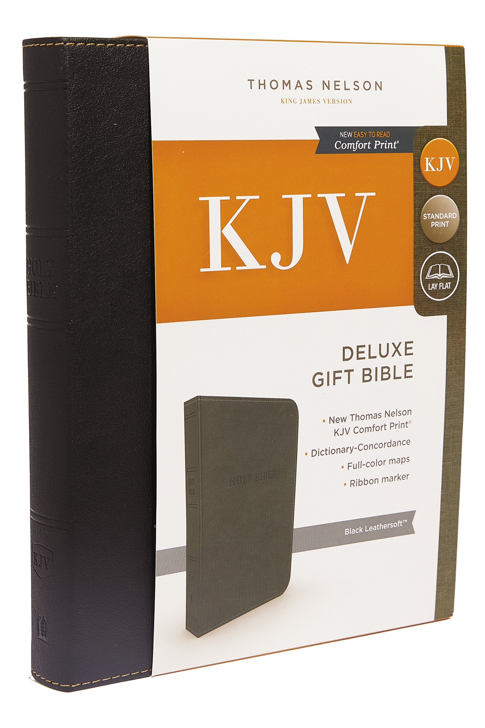 KJV DELUXE GIFT BIBLE (COMFORT PRINT)-BLACK LEATHERSOFT