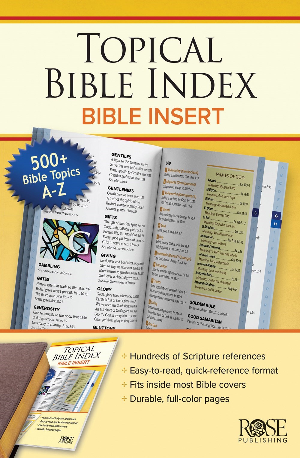 TOPICAL BIBLE INDEX INSERT