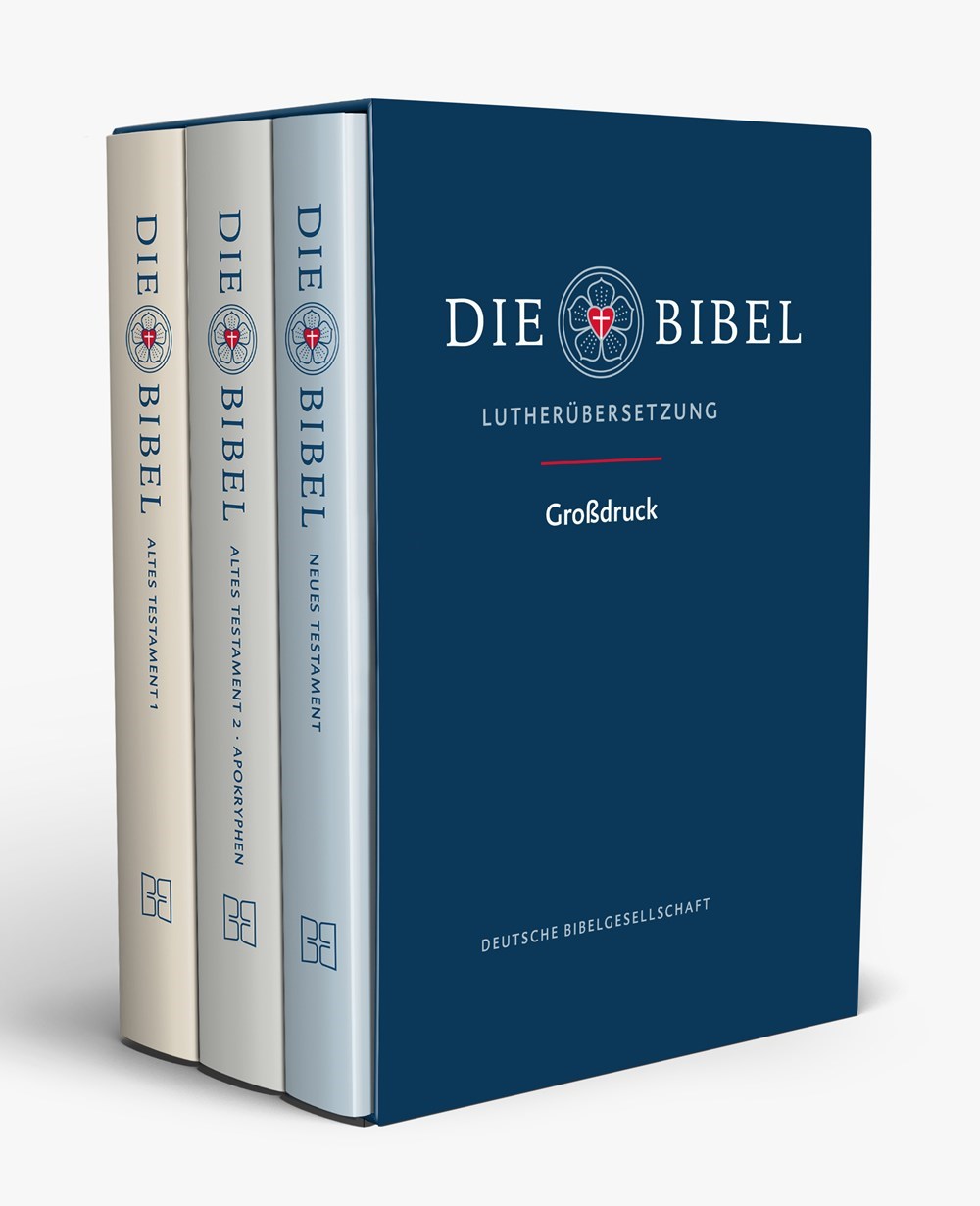 THE LARGE PRINT LUTHER BIBLE IN 3 VOLUMES-HARDCOVER