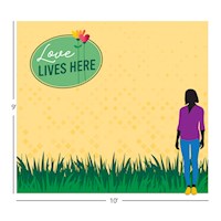 TEAM FAMILY-LOVE LIVES HERE PHOTO-OP FABRIC BACKDROP (10' X 9')