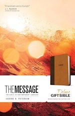 THE MESSAGE DELUXE GIFT BIBLE-BROWN/SADDLE TAN LEATHERLOOK