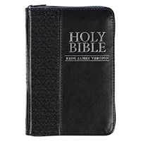 KJV POCKET BIBLE-BLACK FAUX LEATHER W/ZIPPER