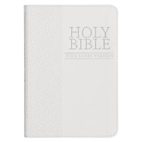 KJV COMPACT BIBLE-WHITE FAUX LEATHER