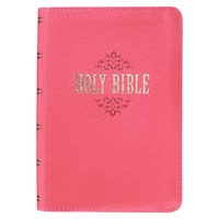 KJV LARGE PRINT COMPACT BIBLE-PINK FAUX LEATHER