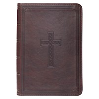 KJV LARGE PRINT COMPACT BIBLE-DARK BROWN FAUX LEATHER