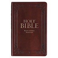 KJV DELUXE GIFT BIBLE-BURGUNDY FAUX LEATHER INDEXED 