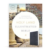 CSB HOLY LAND ILLUSTRATED BIBLE-BLACK PREMIUM GENUINE LEATHER