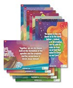 DIG IN-FOUNDATIONS OF FAITH BIBLE VERSE POSTERS (SET OF 12)